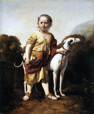  Caesar Van Everdingen Portrait of a Girl as a Huntress - Hand Painted Oil Painting