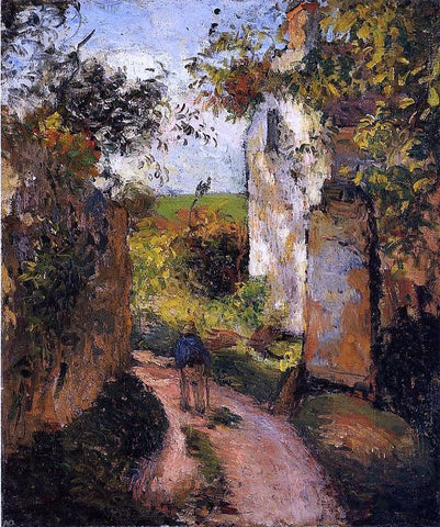  Camille Pissarro A Peasant in the Lane at l'Hermitage, Pontoise - Hand Painted Oil Painting