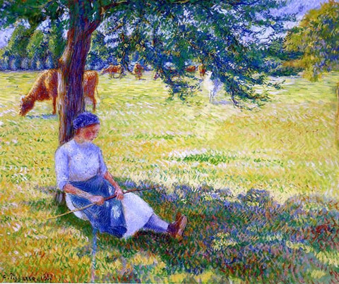  Camille Pissarro Cowgirl, Eragny - Hand Painted Oil Painting