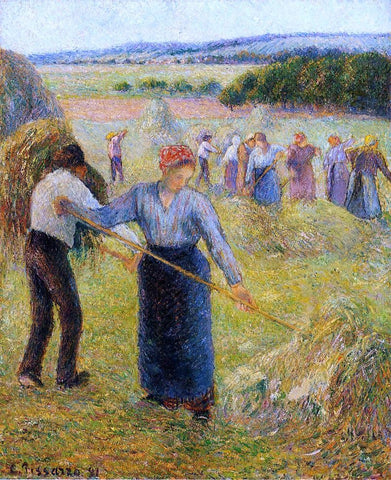  Camille Pissarro Haymaking at Eragny - Hand Painted Oil Painting