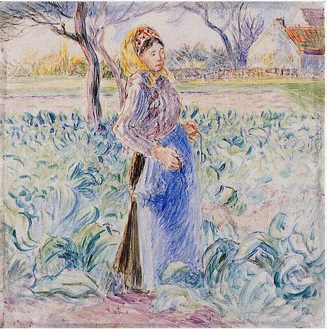  Camille Pissarro Peasant Woman in a Cabbage Patch - Hand Painted Oil Painting