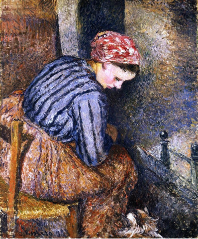  Camille Pissarro Peasant Woman Warming Herself - Hand Painted Oil Painting