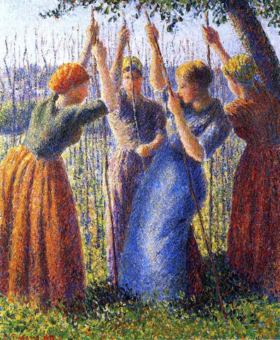  Camille Pissarro Peasant Women Planting Stakes - Hand Painted Oil Painting