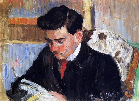  Camille Pissarro Portrait of Rodo Pissarro Reading - Hand Painted Oil Painting