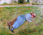  Camille Pissarro Resting, Peasant Girl Lying on the Grass, Pontoise - Hand Painted Oil Painting