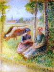 Camille Pissarro Two Cowherds by the River - Hand Painted Oil Painting