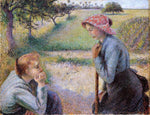 Camille Pissarro Two Peasant Woman Chatting - Hand Painted Oil Painting
