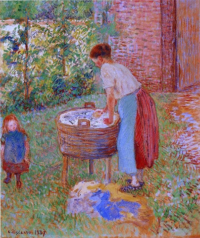  Camille Pissarro Washerwoman, Eragny - Hand Painted Oil Painting