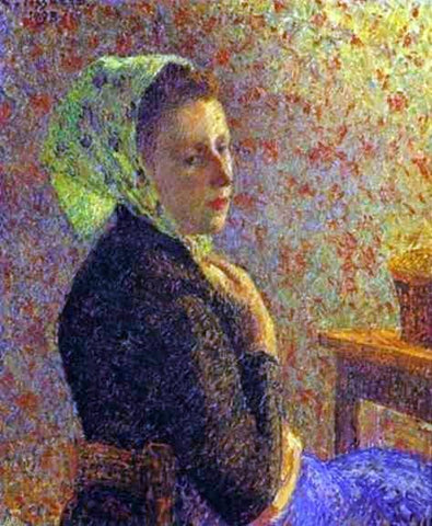  Camille Pissarro Woman with a Green Scarf - Hand Painted Oil Painting
