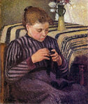  Camille Pissarro Young Girl Mending Her Stockings - Hand Painted Oil Painting