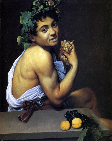  Caravaggio Self Portrait as Bacchus (also known as Suck Bacchus or Satyr with Grapes) - Hand Painted Oil Painting