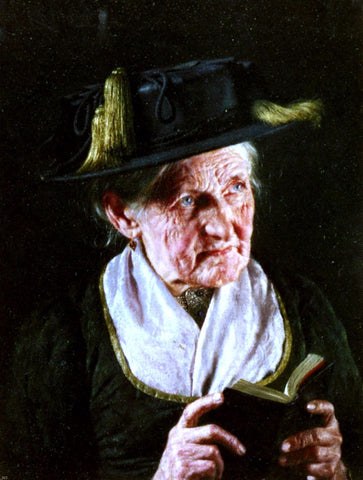  Carl Kronberger A Portrait of a Woman With A Book Of Prayer - Hand Painted Oil Painting