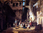  Carl Spitzweg Wascherinnen am Brunnen - Hand Painted Oil Painting