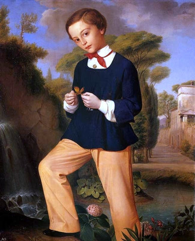 Carlo Zatti Portrait of a Boy from a Lombard Noble Family - Hand Painted Oil Painting