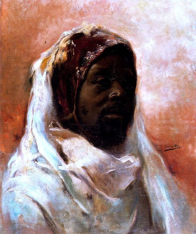  Cecilio Pla y Gallardo Retrato de Negro - Hand Painted Oil Painting