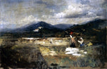  Cesare Tallone Landscape with Figures - Hand Painted Oil Painting