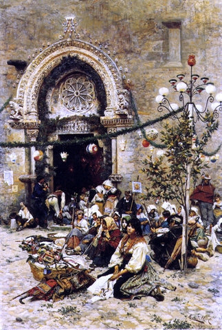 Cesare Tiratelli A Rest from the Festival - Hand Painted Oil Painting