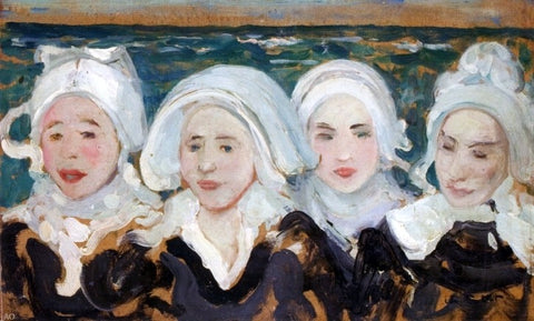  Charles Cottet Four Breton Women at the Seashore - Hand Painted Oil Painting
