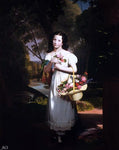  Charles Cromwell Ingham Little Girl with Flowers (Amelia Palmer) - Hand Painted Oil Painting