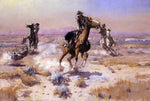  Charles Marion Russell At Rope's End - Hand Painted Oil Painting