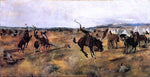  Charles Marion Russell Breaking Camp - Hand Painted Oil Painting