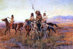  Charles Marion Russell Four Mounted Indians - Hand Painted Oil Painting