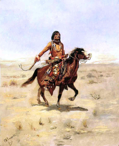  Charles Marion Russell An Indian Rider - Hand Painted Oil Painting