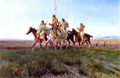  Charles Marion Russell Return of the War Party - Hand Painted Oil Painting