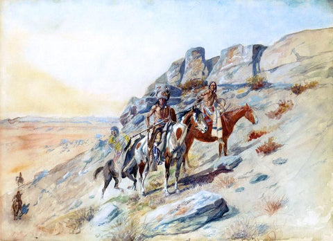  Charles Marion Russell Sighting the Enemy - Hand Painted Oil Painting