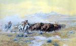  Charles Marion Russell The Buffalo Hunt - Hand Painted Oil Painting