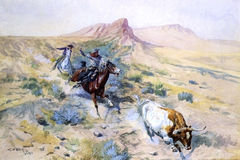  Charles Marion Russell The Herd Quitter - Hand Painted Oil Painting