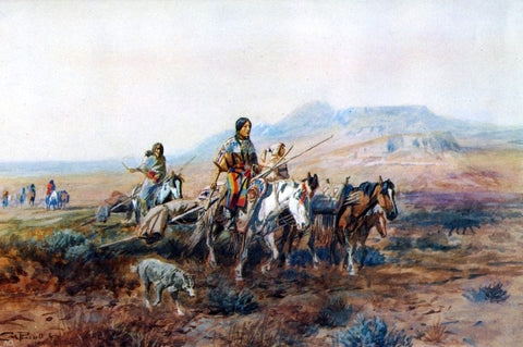  Charles Marion Russell When the Trail Was Long Between Camps - Hand Painted Oil Painting
