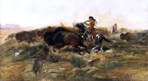  Charles Marion Russell Wild Meat for Wild Men - Hand Painted Oil Painting