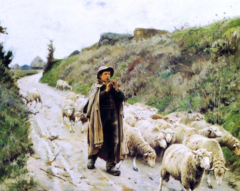  Charles Sprague Pearce Return of the Flock - Hand Painted Oil Painting