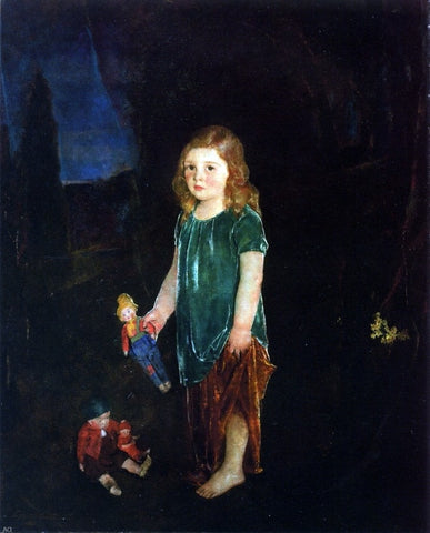  Charles Webster Hawthorne Girl with Dolls - Hand Painted Oil Painting