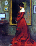  Charles Webster Hawthorne The Red Gown - Hand Painted Oil Painting