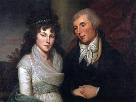 Charles Willson Peale Mr. and Mrs. Alexander Robinson - Hand Painted Oil Painting