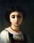  Charles Zacharie Landelle Portrait of a Young Italian Girl - Hand Painted Oil Painting