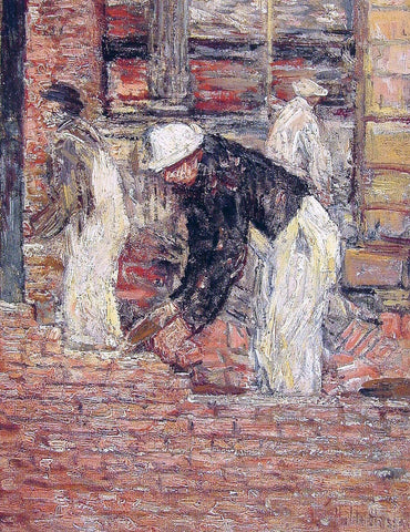  Frederick Childe Hassam Bricklayers - Hand Painted Oil Painting