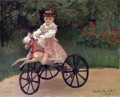  Claude Oscar Monet Jean Monet on His Horse Tricycle - Hand Painted Oil Painting