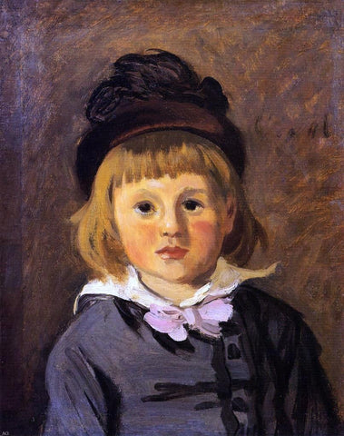  Claude Oscar Monet Portrait of Jean Monet Wearing a Hat with a Pompom - Hand Painted Oil Painting