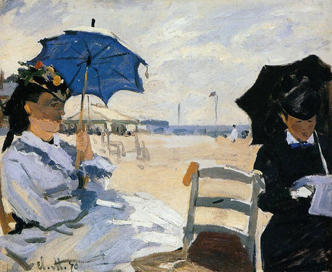  Claude Oscar Monet The Beach at Trouville - Hand Painted Oil Painting
