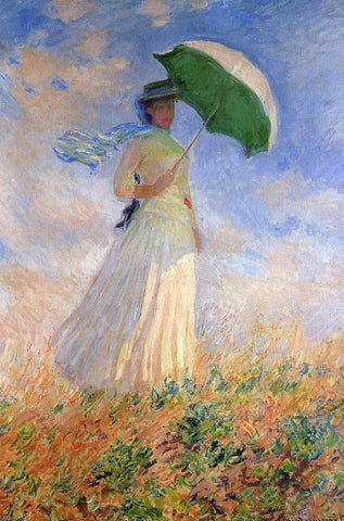  Claude Oscar Monet Woman with a Parasol, Facing Right (also known as Study of a Figure Outdoors (Facing Right)) - Hand Painted Oil Painting