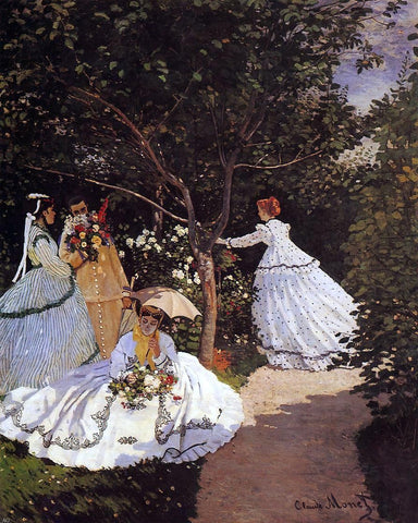  Claude Oscar Monet Women in the Garden - Hand Painted Oil Painting