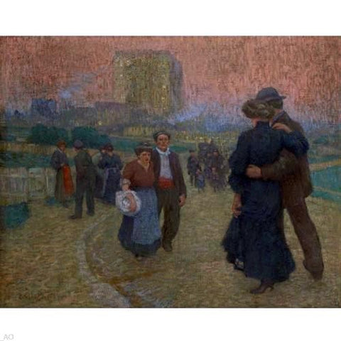  Claude-Emil Schuffenecker Evening Walk, Two Couples - Hand Painted Oil Painting