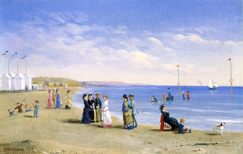  Conrad Wise Chapman Beach Scene, Trouville-sur-Mer - Hand Painted Oil Painting