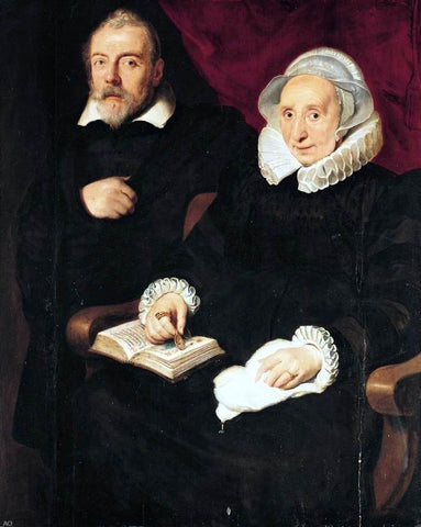  Cornelis De Vos Portrait of Elisabeth Mertens and Her Late Husband - Hand Painted Oil Painting