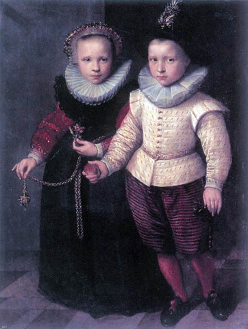  Cornelis Ketel Double Portrait of a Brother and Sister - Hand Painted Oil Painting