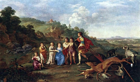  Cornelis Van Poelenburgh Children of Frederick V Prince Elector of Pfalz and King of Bohemia - Hand Painted Oil Painting