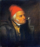  Cornelius Krieghoff Man with Red Hat and Pipe - Hand Painted Oil Painting